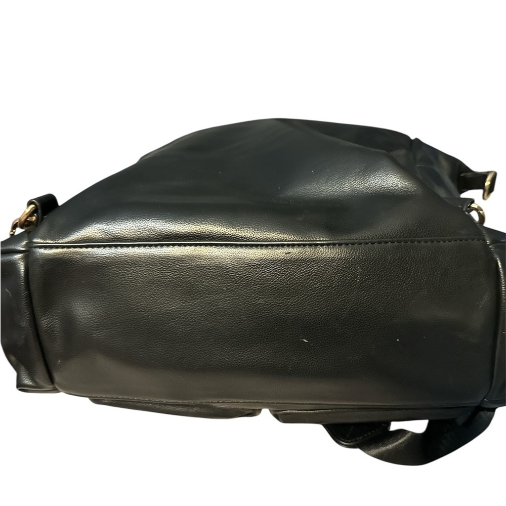 Miss fong soft Black Leather Baby Bag so many pockets insulated good accents new - Picture 5 of 16